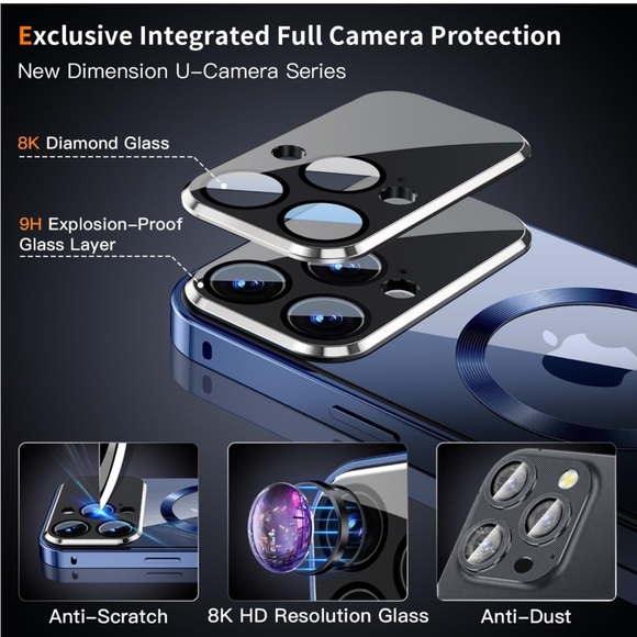 NWOT iPhone 15 Pro Cell Phone Case - 360 degree protection, Blue Titanium - Picture 3 of 13